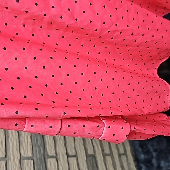 Worthington Ladies Blouse Sz XL Coral Polka dot - Picture 2 of 7